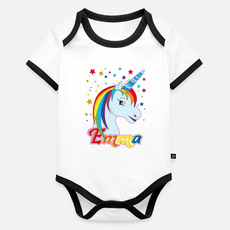 Emma, maiden name, favorite name Organic Baby Contrasting Bodysuit