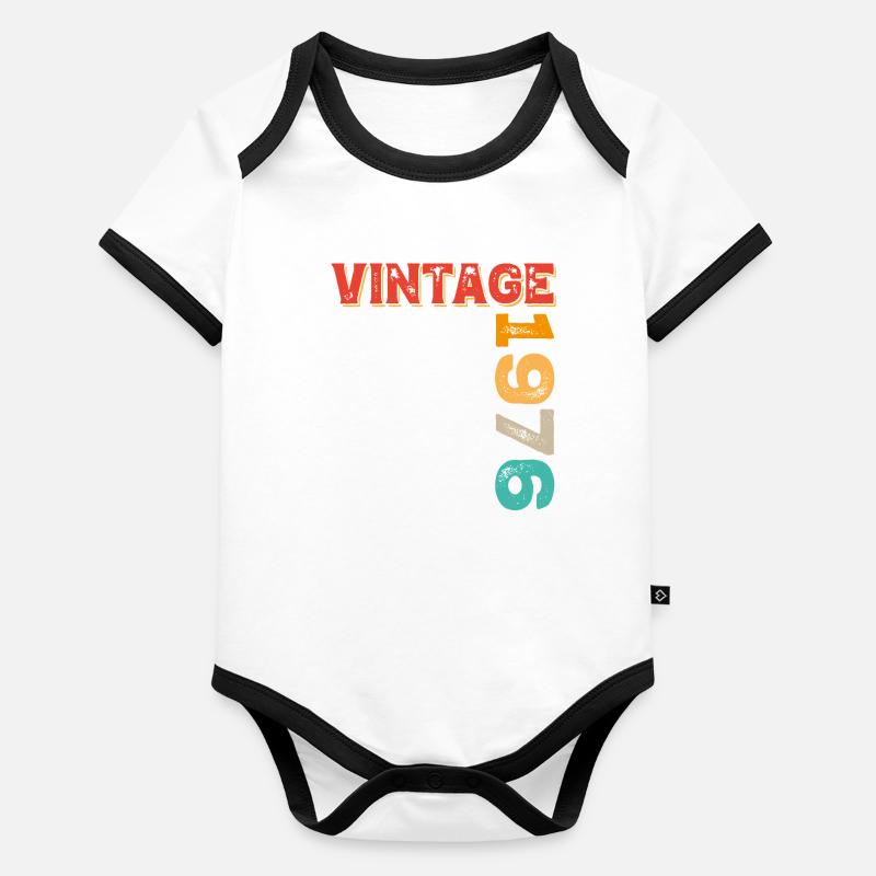 Millésime 1976 Body Bébé bio contrasté manches courtes