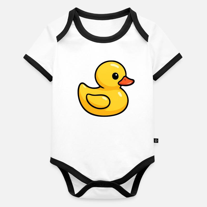 Costume de canard en caoutchouc Canard en caoutchouc Canard en caoutchouc jaune Body Bébé bio contrasté manches courtes