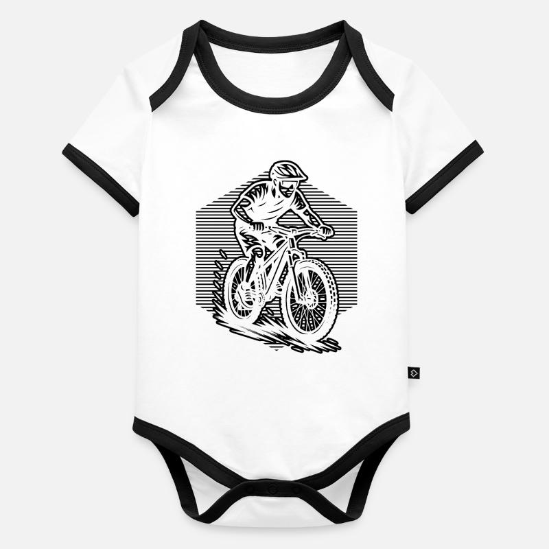 Motif emblématique du VTT Body Bébé bio contrasté manches courtes