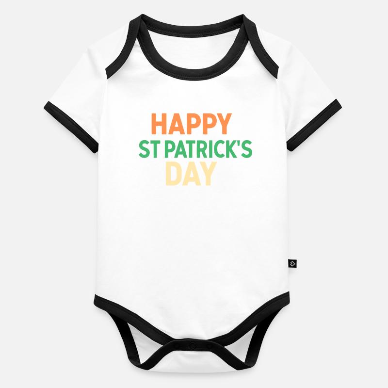 Frohen St. Patrick's Day Baby Bio-Kurzarm-Kontrastbody