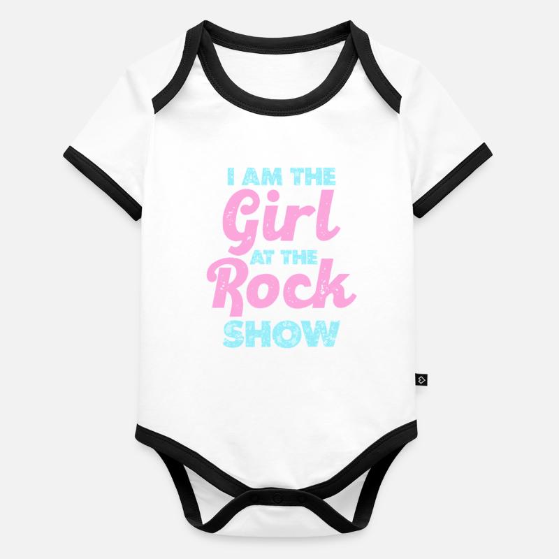 Pastell Rockgirl Statement Baby Bio-Kurzarm-Kontrastbody