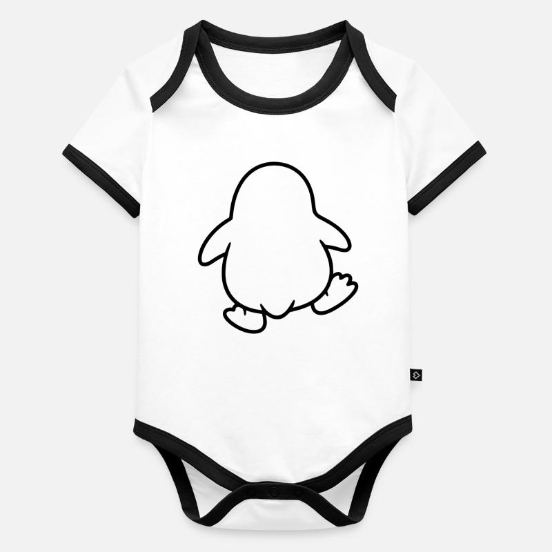 Le Pingouin se dandine Body Bébé bio contrasté manches courtes