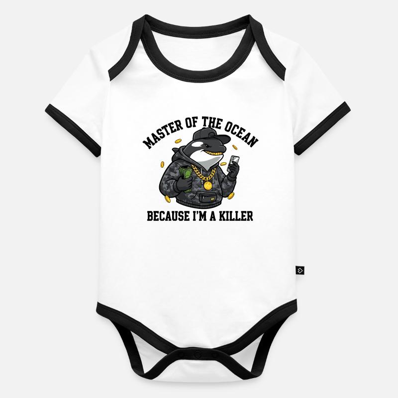 Maître de l’Orque de l’Océan Dicton Body Bébé bio contrasté manches courtes