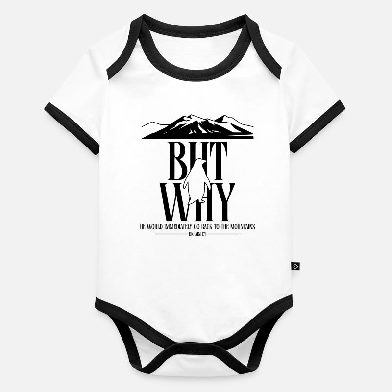 Mais pourquoi Penguin Meme Minimalist Art Body Bébé bio contrasté manches courtes