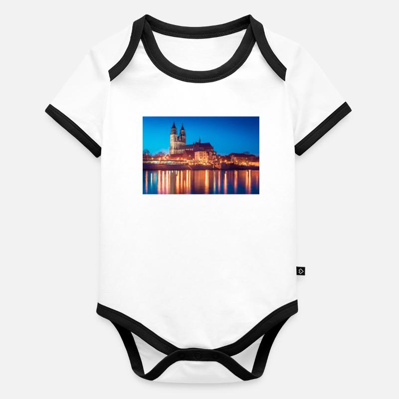 Magebourg le soir Body Bébé bio contrasté manches courtes