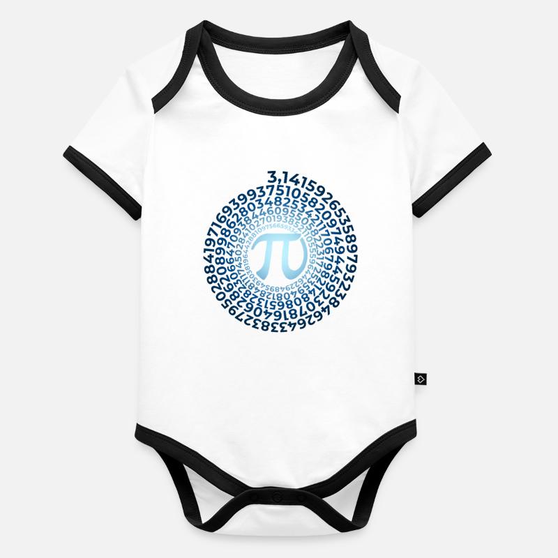 Pi Symbol with Numbers Spiral | District number 3.1415 Organic Baby Contrasting Bodysuit
