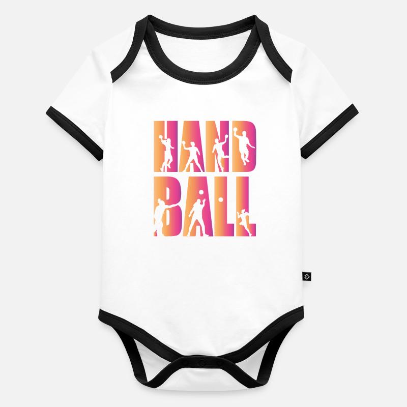 Handball Body Bébé bio contrasté manches courtes