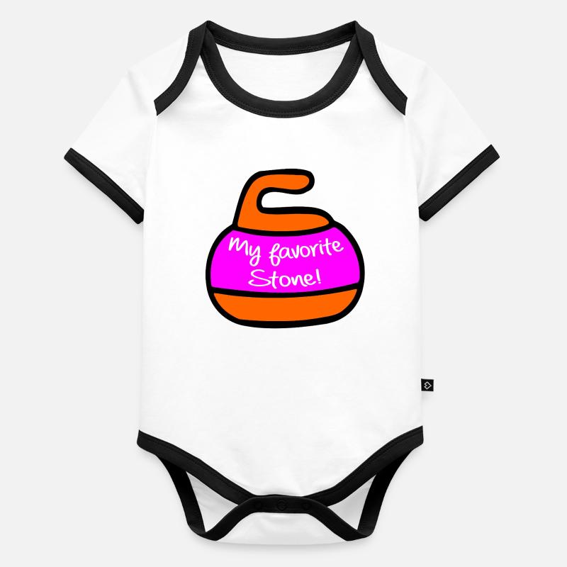 Curling de la Saint-Valentin Body Bébé bio contrasté manches courtes
