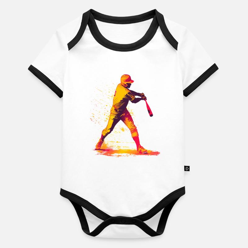 Color Explosion Baseball Bat Organic Baby Contrasting Bodysuit