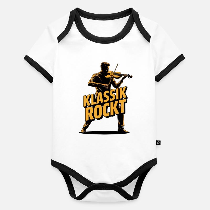 Classical Rocks Violin Violin Rock Violin Violin Classical Fan Organic Baby Contrasting Bodysuit