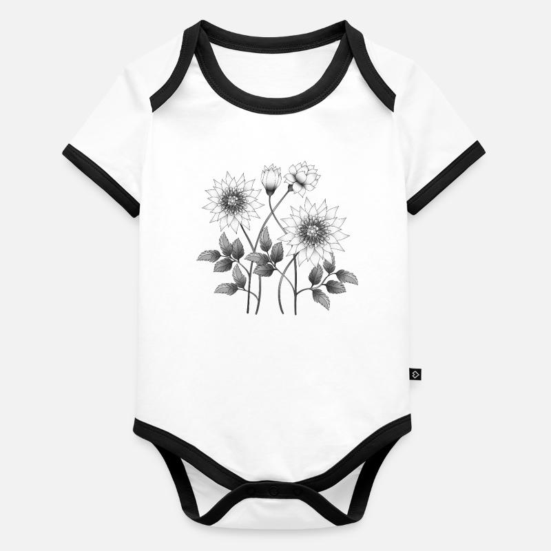 Blumen Baby Bio-Kurzarm-Kontrastbody