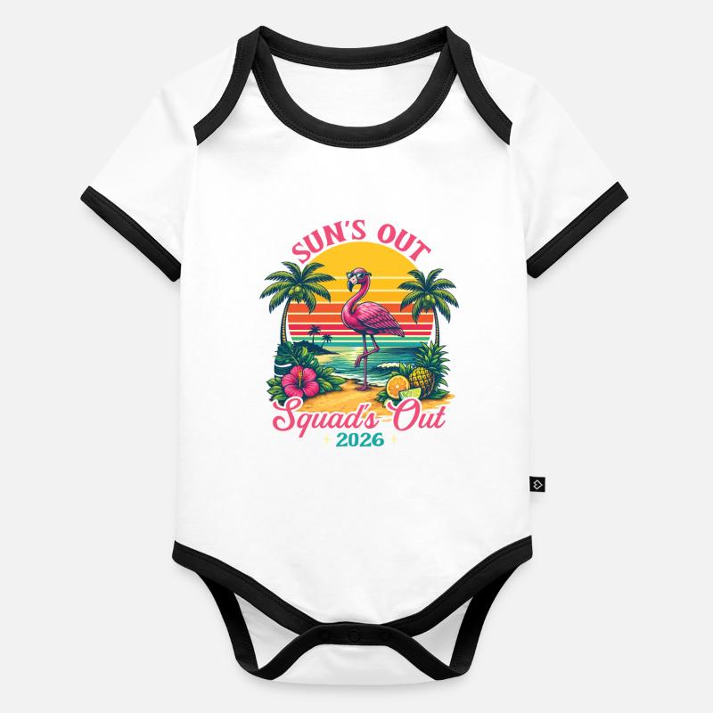Suns Out Squads Out 2026 Spring Break Cruise Fun Body Bébé bio contrasté manches courtes