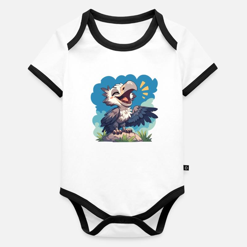 Vautour Body Bébé bio contrasté manches courtes
