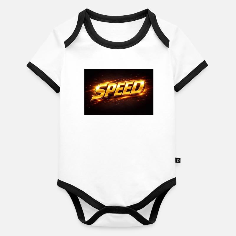 Golden Neon Speed Design Organic Baby Contrasting Bodysuit