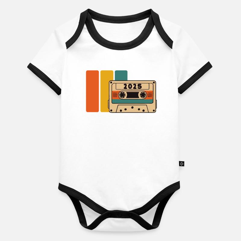 Cassette rétro 2015 Palette éclatante Body Bébé bio contrasté manches courtes