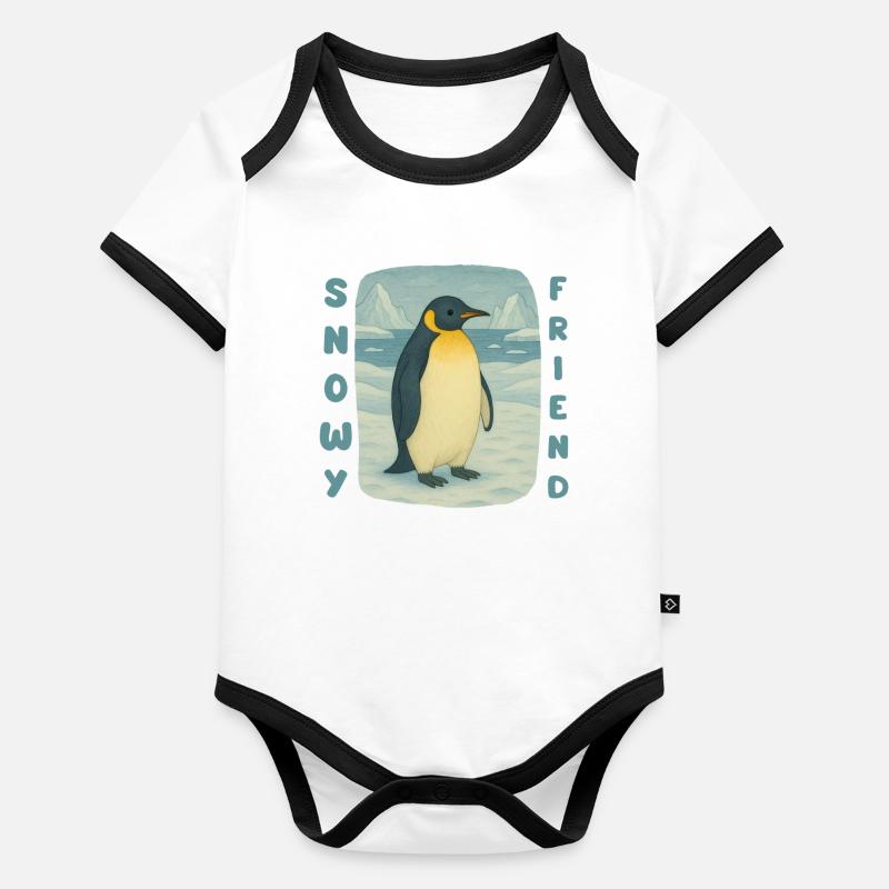 Penguin Snow Friend Organic Baby Contrasting Bodysuit