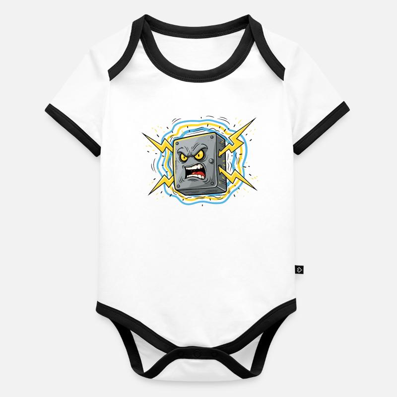 Angry Socket Lightning Organic Baby Contrasting Bodysuit