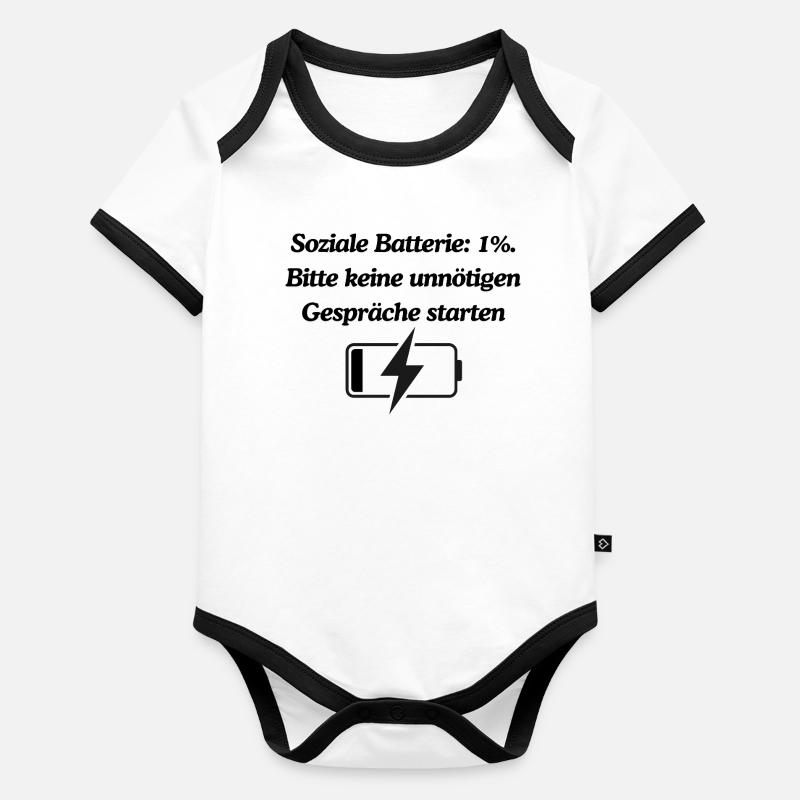 Soziale Batterie Baby Bio-Kurzarm-Kontrastbody