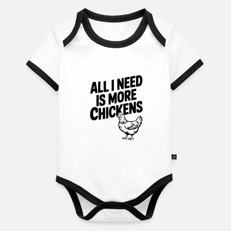 Tout ce dont j’ai besoin, c’est de plus de poulets Body Bébé bio contrasté manches courtes