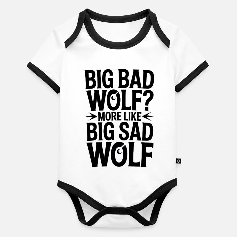 Big Sad Wolf - Typo Organic Baby Contrasting Bodysuit