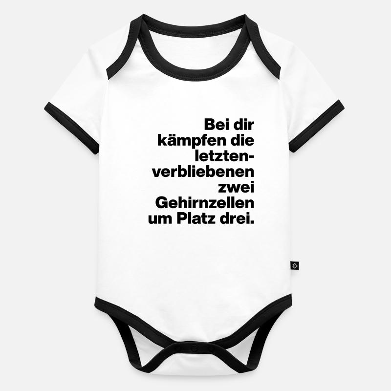 BRAIN TEASERS, SARCASM, CHEEKY FIGHT WITH YOU Organic Baby Contrasting Bodysuit