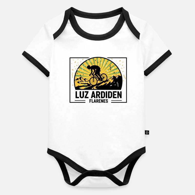 Luz Ardiden Pyrénées Cycling Lacets Art Body Bébé bio contrasté manches courtes