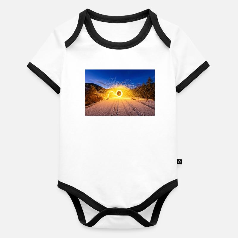 Flaming Steel Wool	 Organic Baby Contrasting Bodysuit