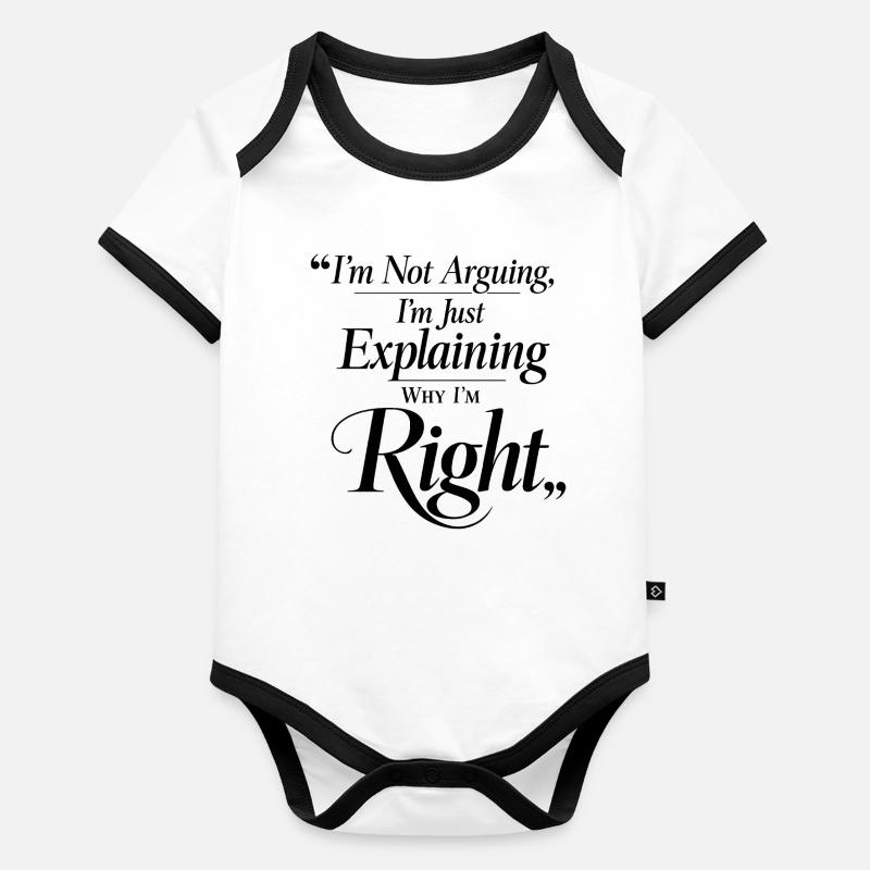Ich diskutiere nicht ich habe Recht Cursive Baby Bio-Kurzarm-Kontrastbody