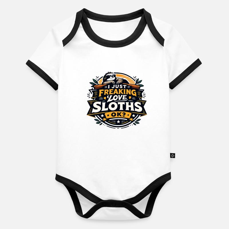 I love sloths OK Organic Baby Contrasting Bodysuit