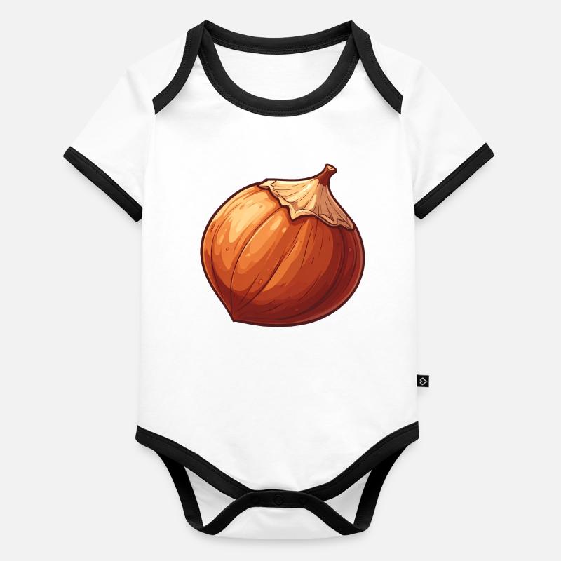 Noisette Body Bébé bio contrasté manches courtes