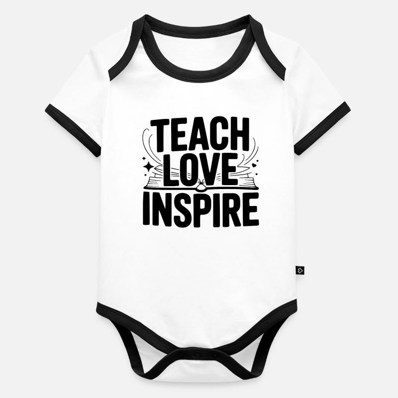 Enseigner l’amour inspirer Body Bébé bio contrasté manches courtes
