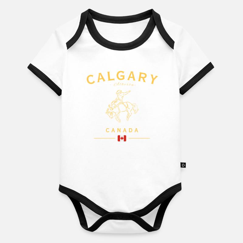 Calgary Rodeo Gold Alberta Kanada Baby Bio-Kurzarm-Kontrastbody