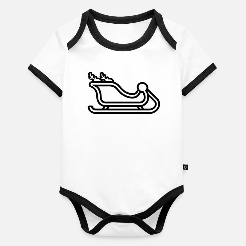 Santa's Schlitten Baby Bio-Kurzarm-Kontrastbody