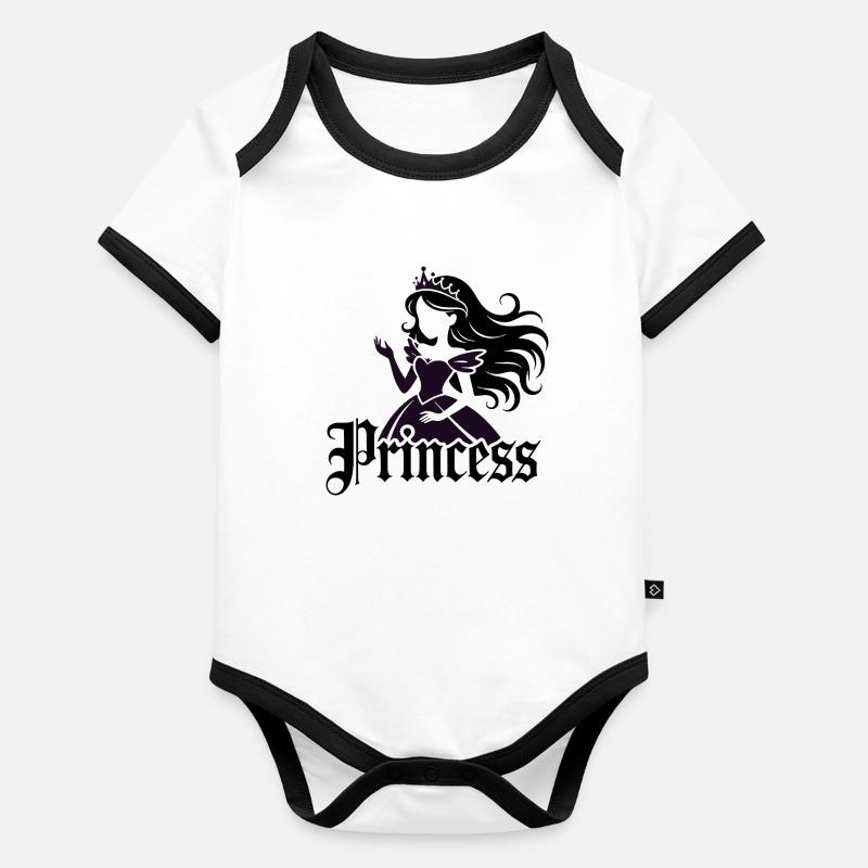 Princess Silhouette Organic Baby Contrasting Bodysuit