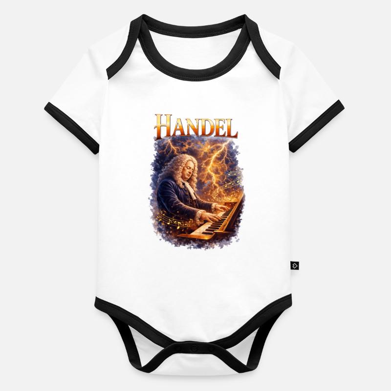 Handel Sturmklang am Keyboard Baby Bio-Kurzarm-Kontrastbody
