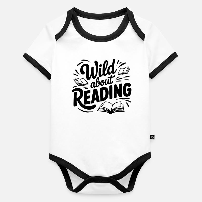 Passionné de lecture Body Bébé bio contrasté manches courtes