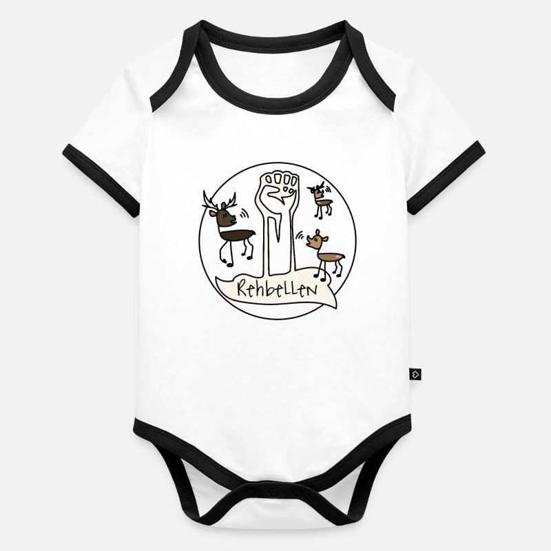 Rehbellen Baby Bio-Kurzarm-Kontrastbody