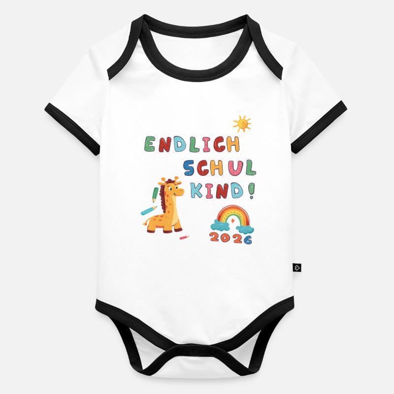 Enfin écolier en 2026 Body Bébé bio contrasté manches courtes