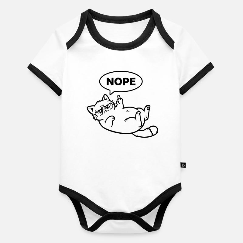 Résumé du doigt d’honneur du chat Body Bébé bio contrasté manches courtes