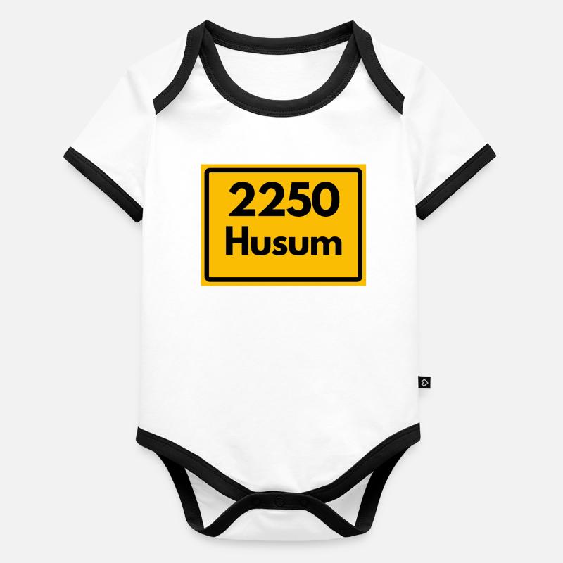 ALTE POSTLEITZAHL PLZ RETRO 2250 HUSUM – NORDSEE Baby Bio-Kurzarm-Kontrastbody