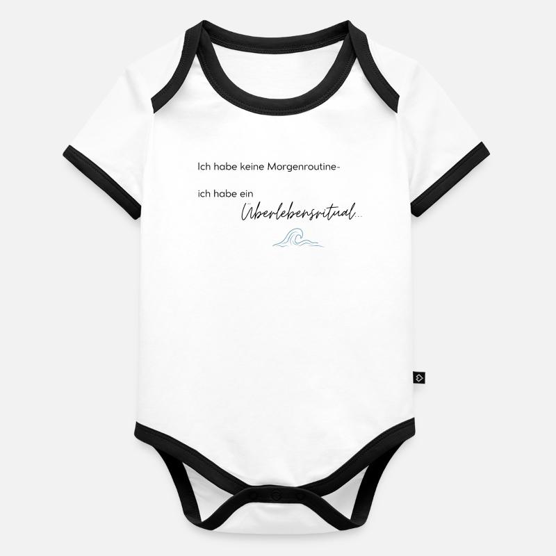 LIEBEVOLL Morgenroutine Meer Baby Bio-Kurzarm-Kontrastbody