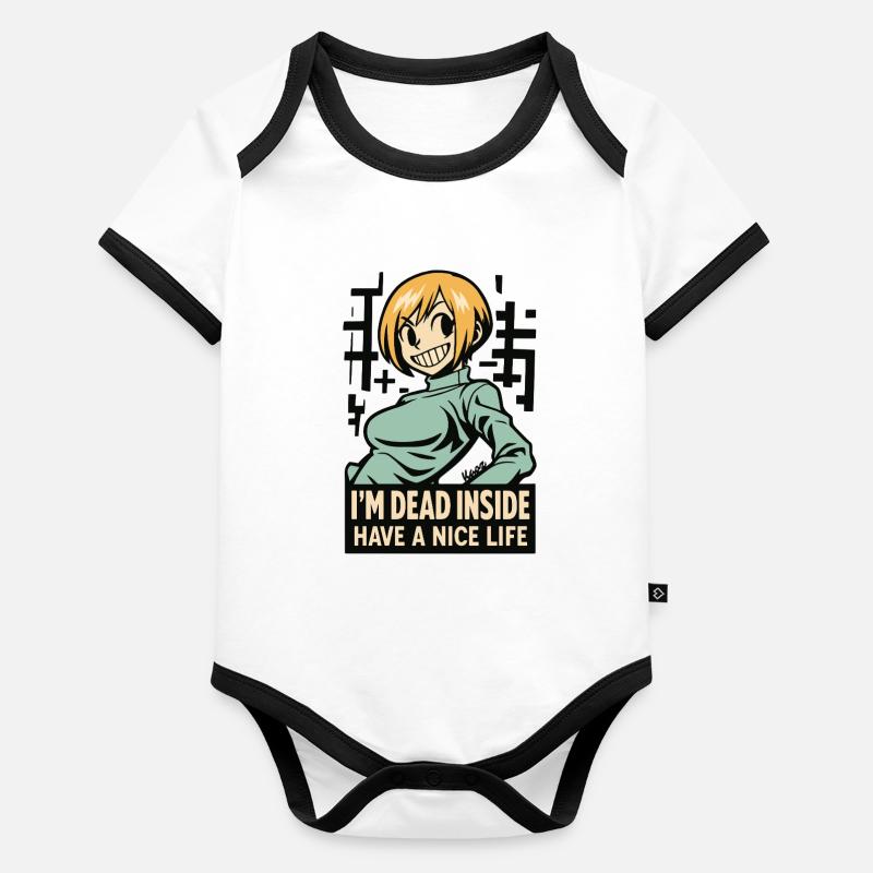 Dead Inside Cartoon Tee Organic Baby Contrasting Bodysuit