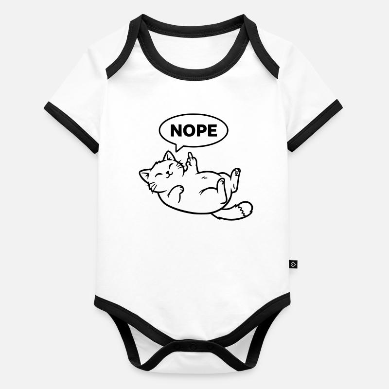 Plan du chat qui rire non Body Bébé bio contrasté manches courtes