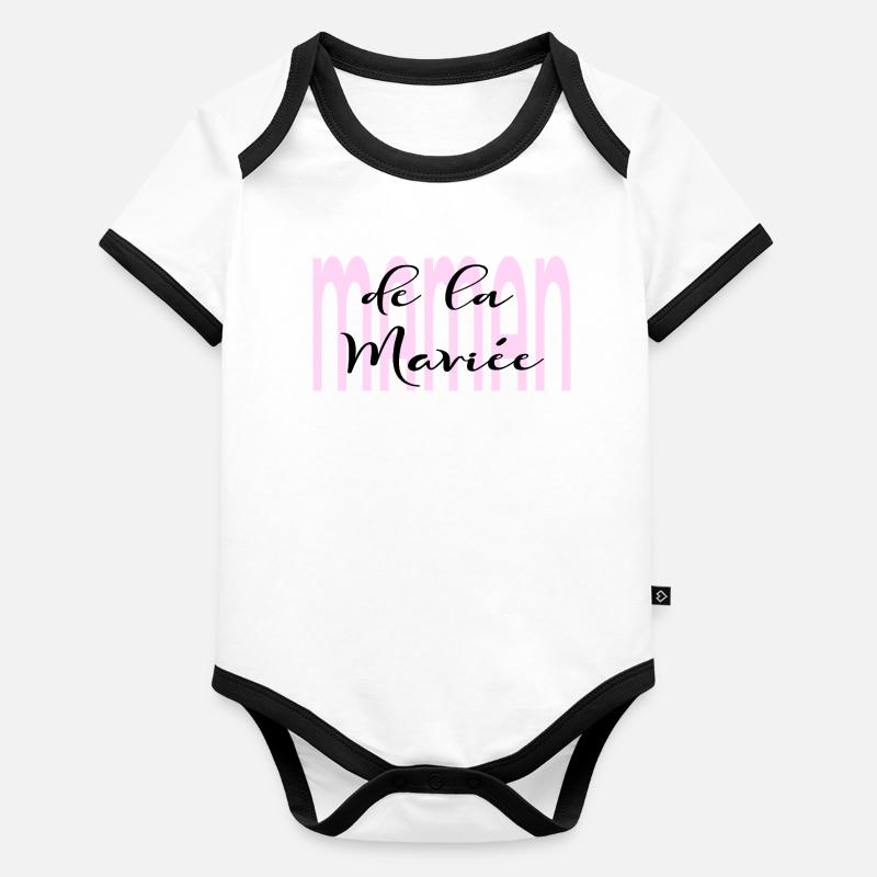Maman de la Mariée Body Bébé bio contrasté manches courtes