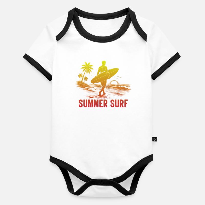 Enjoy the Summer Summer Surf In Blue Paradise Baby Bio-Kurzarm-Kontrastbody