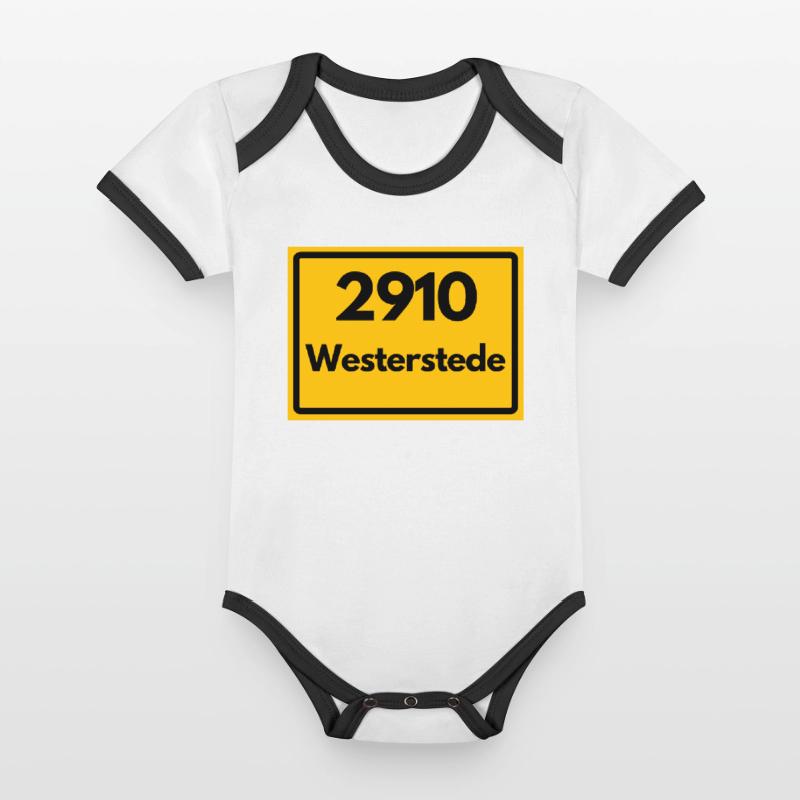 OLD POSTCODE POSTCODE RETRO 2910 WESTERSTEDE Organic Baby Contrasting Bodysuit