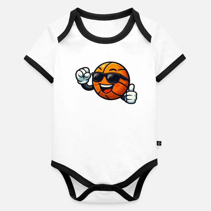 Ambiance basket avec lunettes de soleil Body Bébé bio contrasté manches courtes