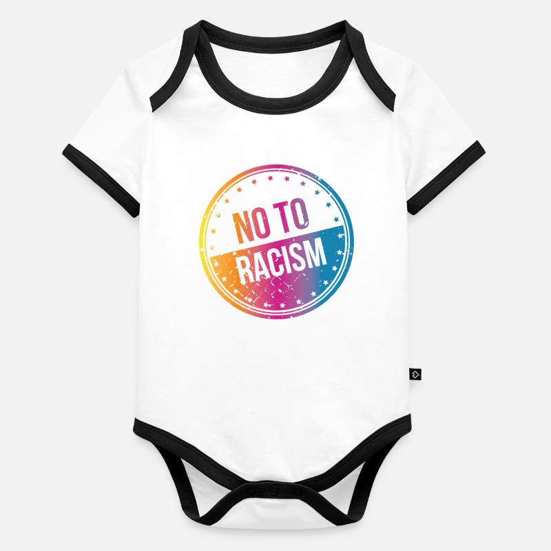 No to Racism Baby Bio-Kurzarm-Kontrastbody