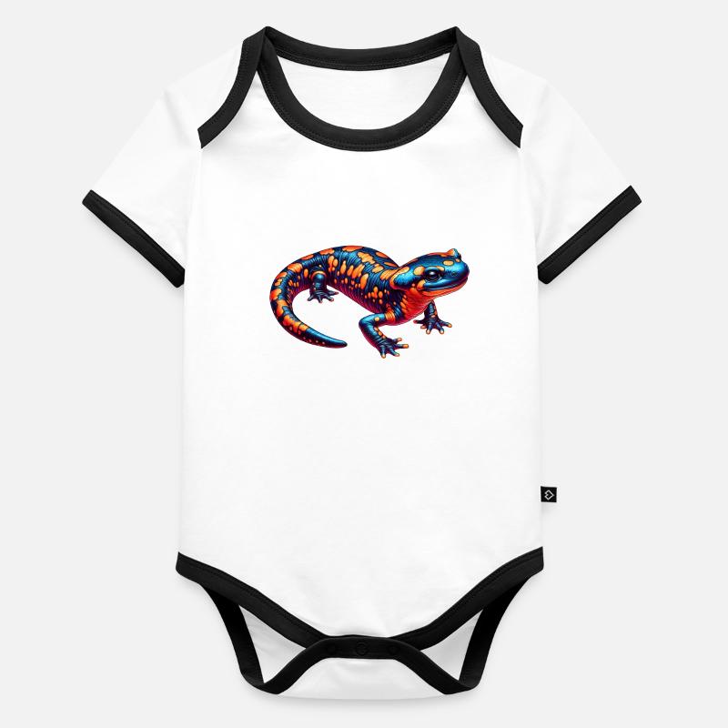 Neon Salamander Kaleidoskop Baby Bio-Kurzarm-Kontrastbody